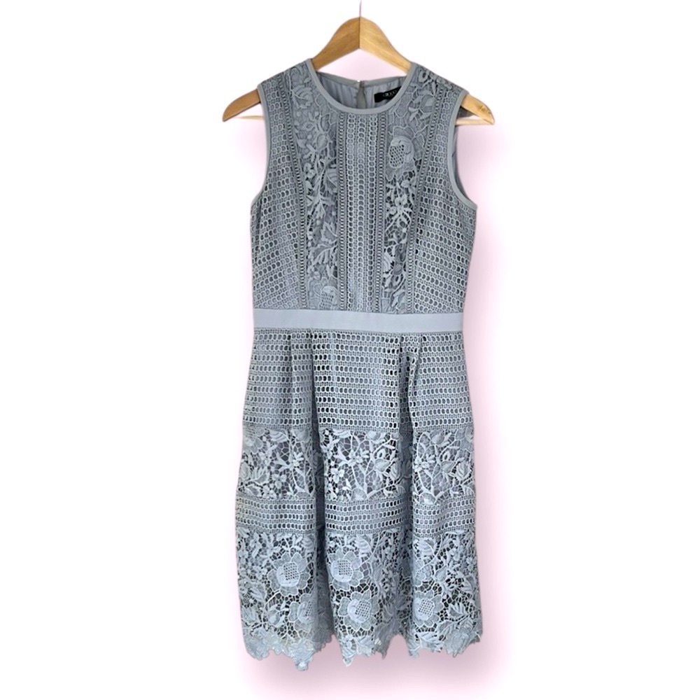Lace Midi Dress, Self-Portrait-esque, Event Dress. US S, Grey - Picture 10 of 12
